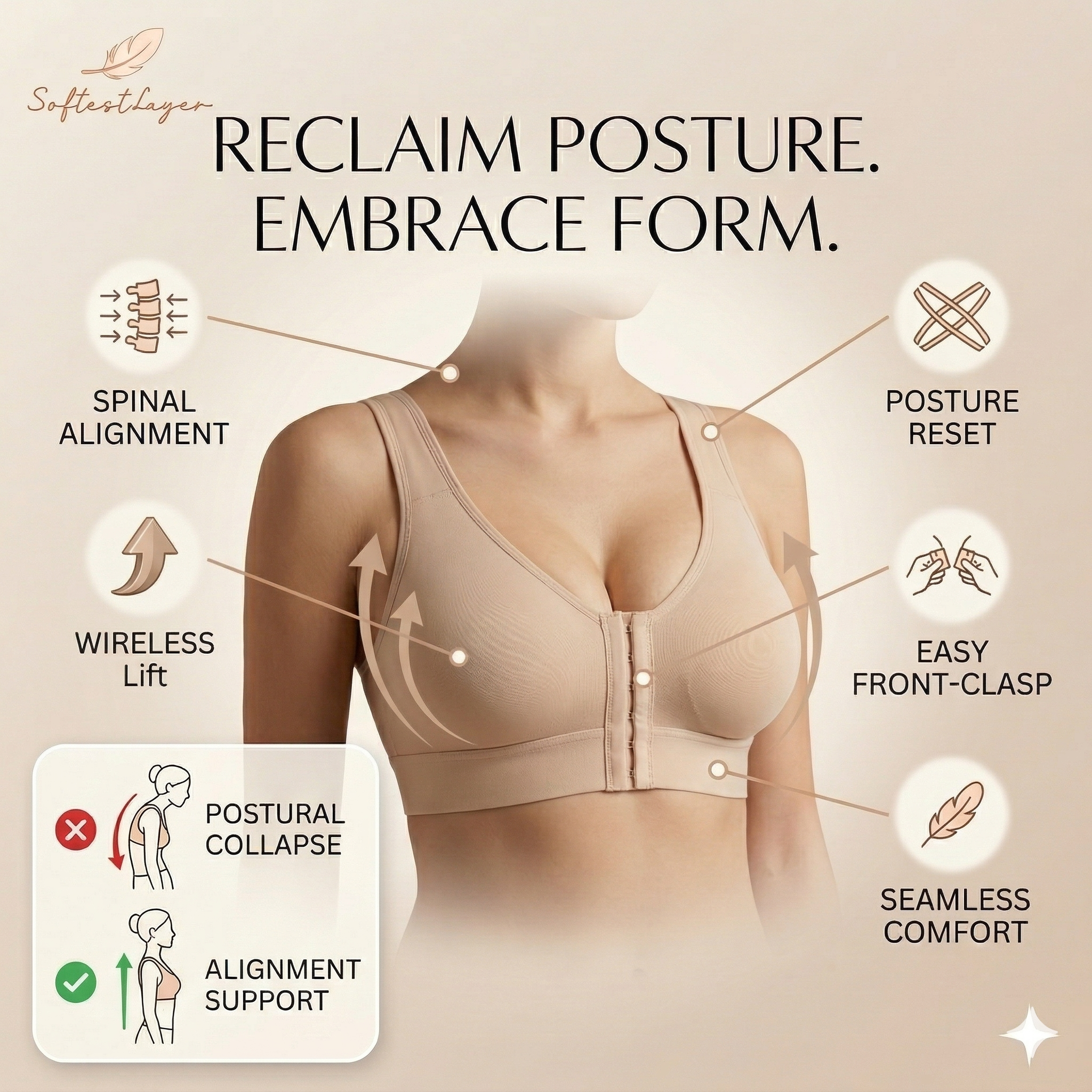 SoftestLayer™ - Unlined Back Support Bra