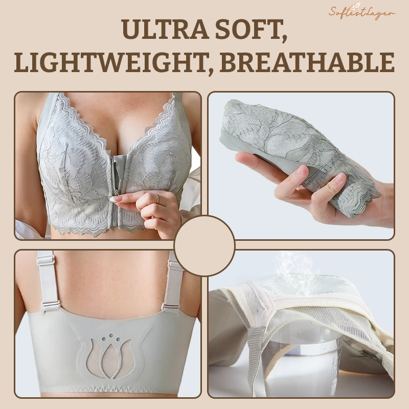 SoftestLayer™ - Ultra Soft Front Zip Wireless Lifting Bra