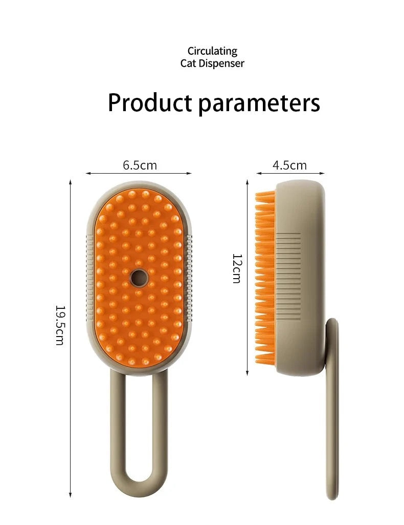 💫Cat Dog Pet Spray Massage Brush One Button Steam Spray Folding Rotatable Floating Hair Bath Hair Removal Brush Comb💫