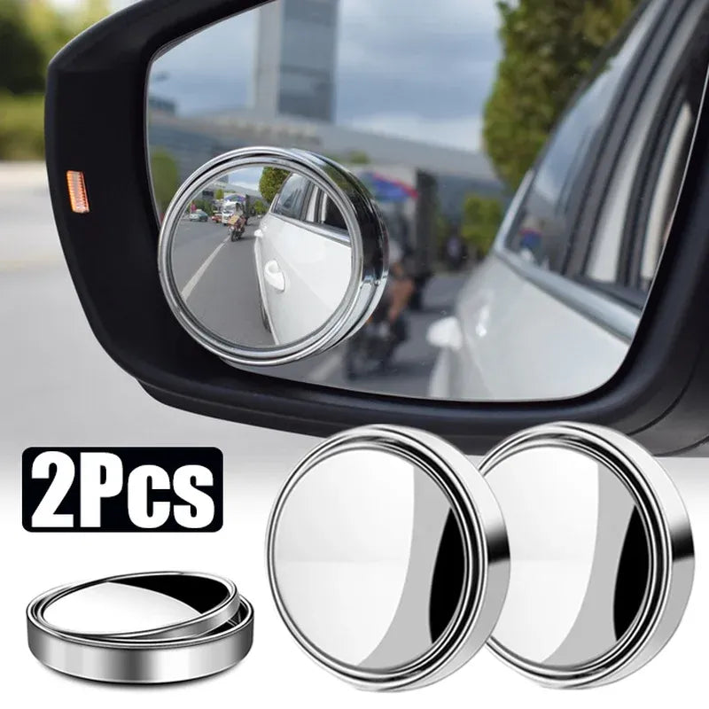 2Pcs 360 Degree Adjustable Blind Spot Mirror Car Auxiliary Rearview Convex Mirror