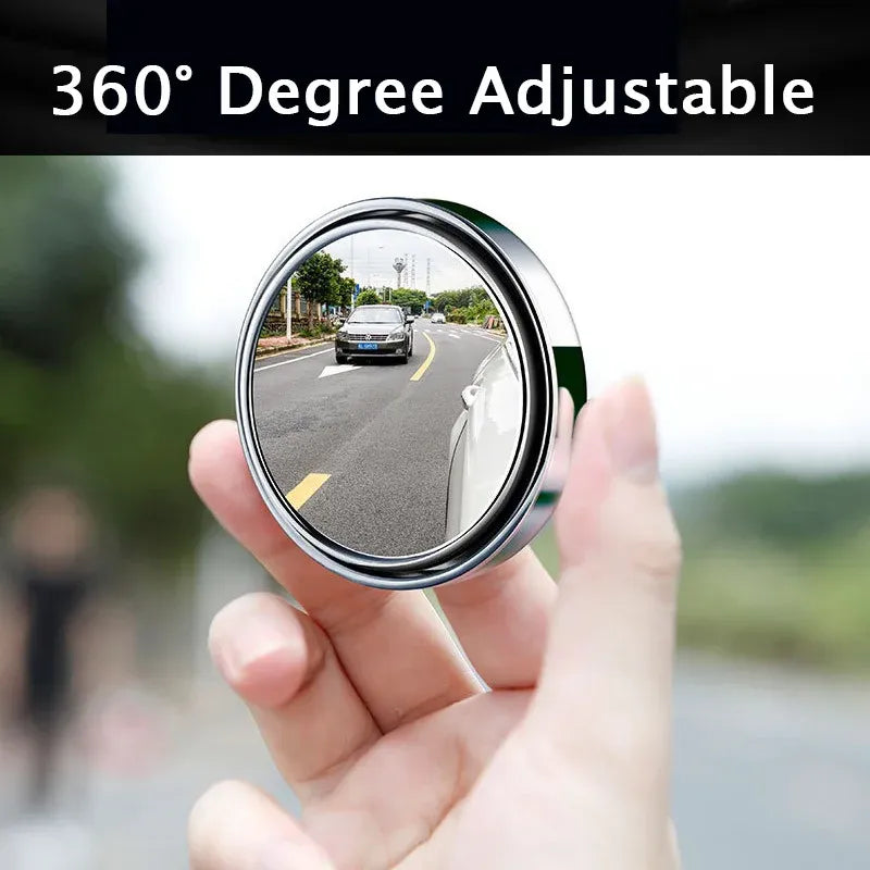 2Pcs 360 Degree Adjustable Blind Spot Mirror Car Auxiliary Rearview Convex Mirror