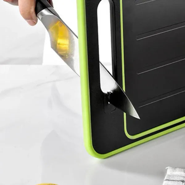 Safe Cutting Board Double Chopping Board with Defrosting Tray Grater Sharpener Kitchen Cutting Board